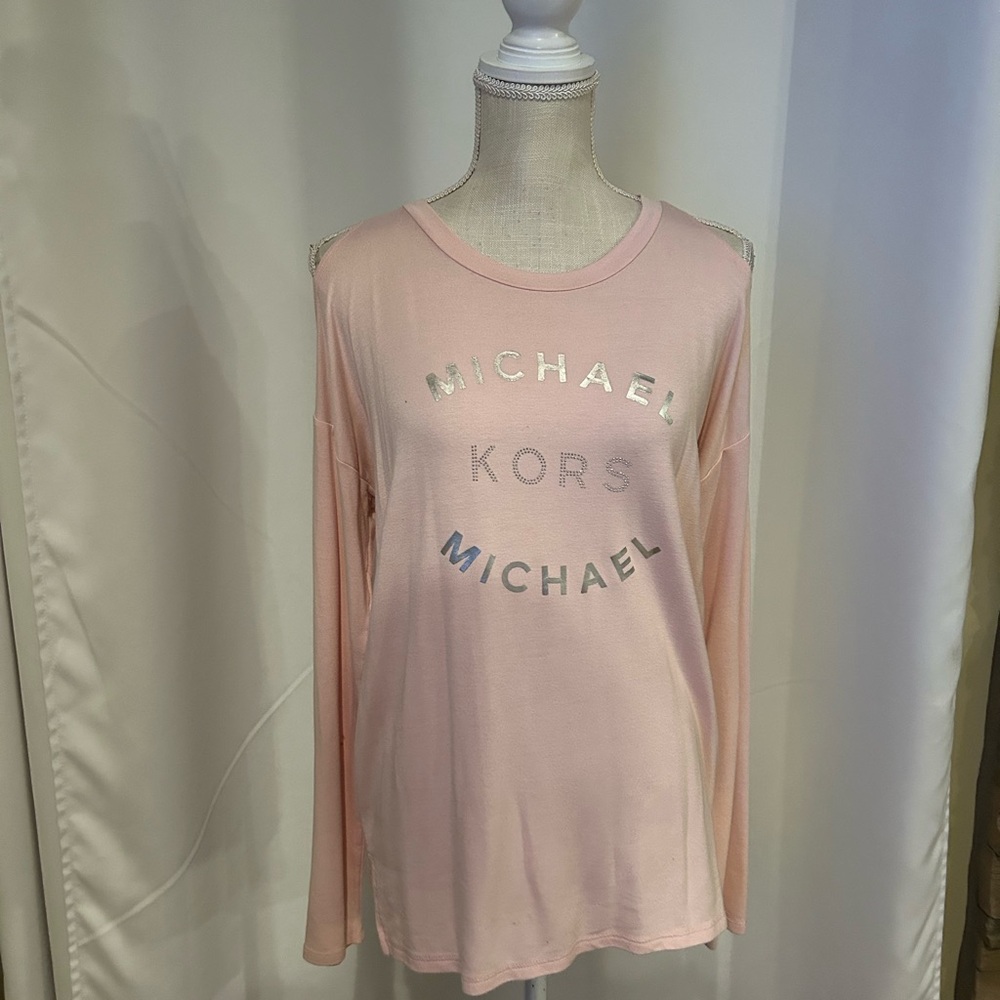 Michael Kors Pink Women's Cold Shoulder Top Size Small💗